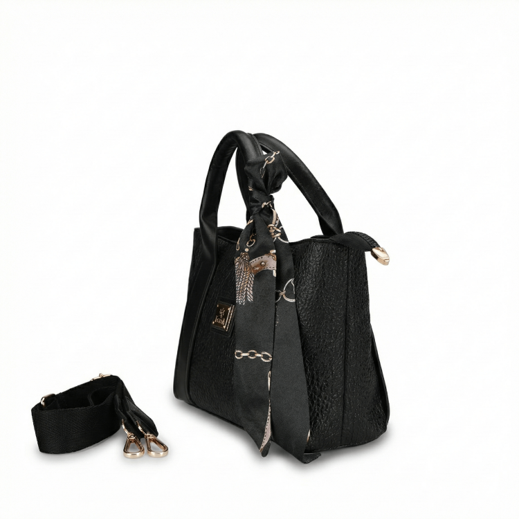 4B74 FORELLİ ÇAPRAZ ÇANTA SIYAH - (1)