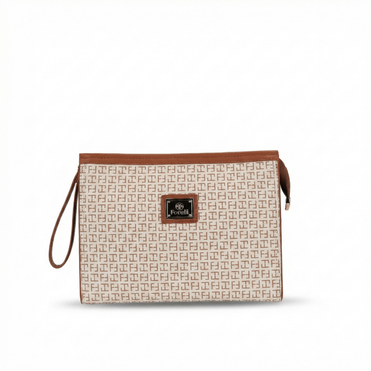 4B78 FORELLİ CLUTCH ÇANTA BEJ - 