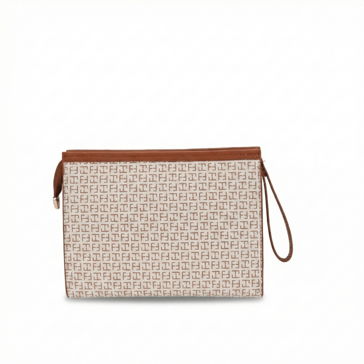 4B78 FORELLİ CLUTCH ÇANTA BEJ - (1)