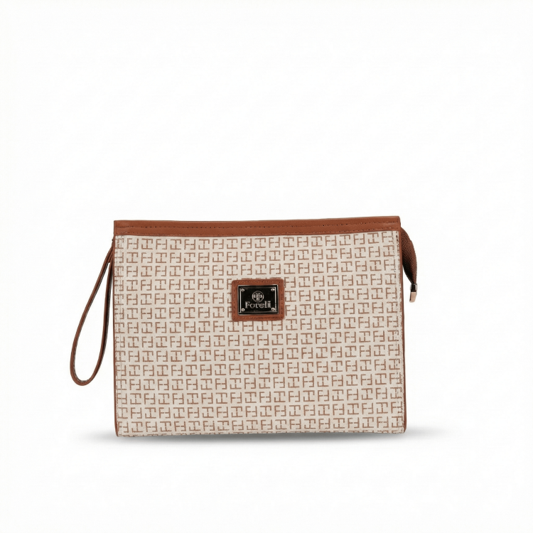 4B78 FORELLİ CLUTCH ÇANTA BEJ - Forelli
