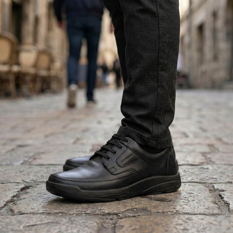 ABAY-G Erkek Deri Ayakkabı Siyah - Forelli (1)