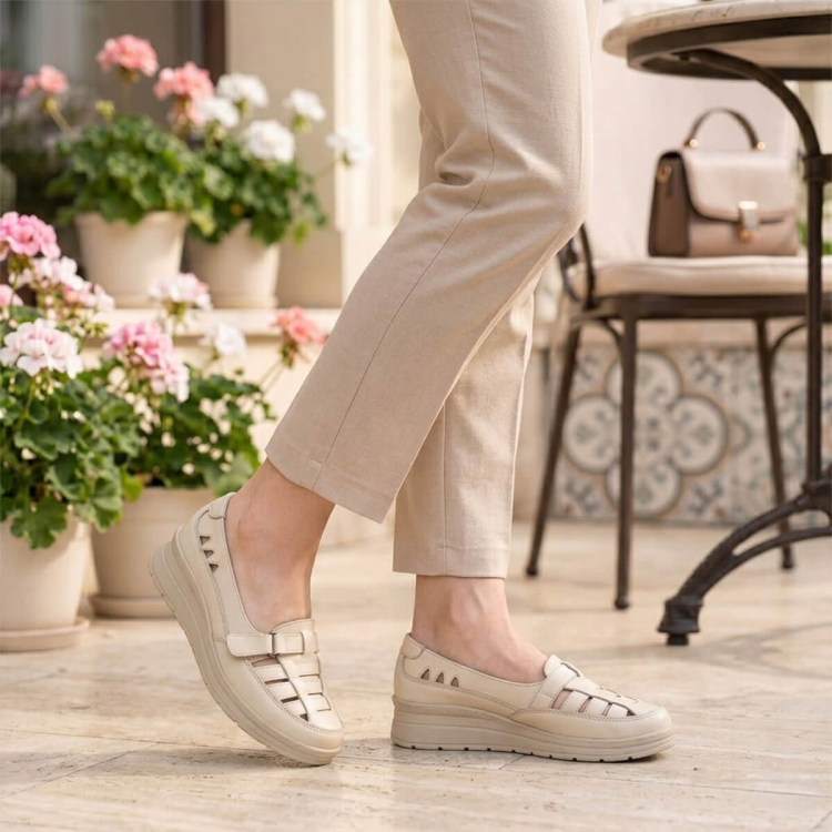 AGNES-H Kadın Deri Ayakkabı Bej - Forelli (1)