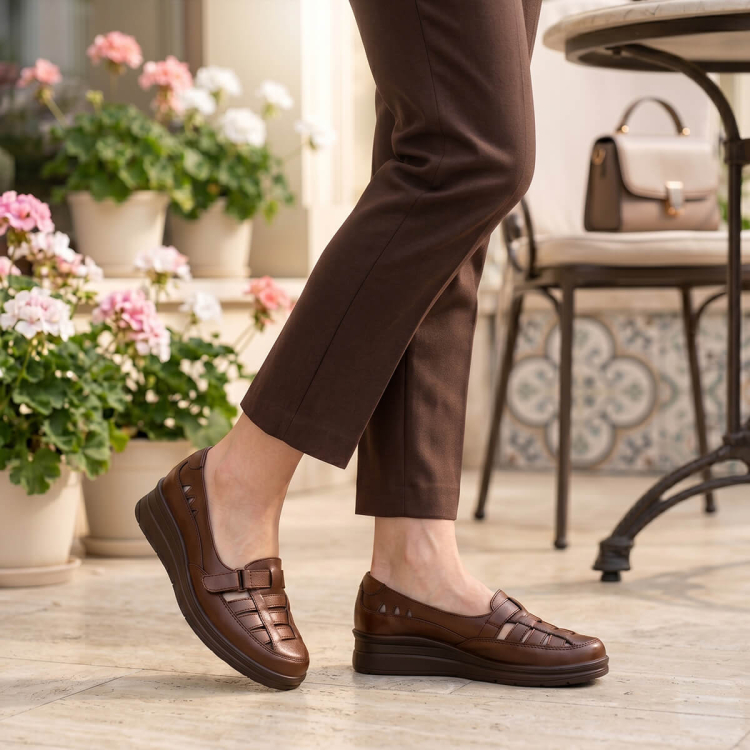 AGNES-H Kadın Deri Ayakkabı Taba - Forelli (1)