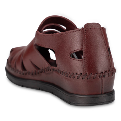 ALENA-G Kadın Deri Sandalet Bordo - 5