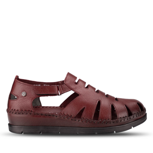 ALENA-G Kadın Deri Sandalet Bordo 