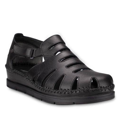ALENA-G Kadın Deri Sandalet Siyah - 4
