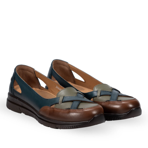 ANYA-G Kadın Deri Ayakkabı Avokado-Bluejean - Forelli (1)