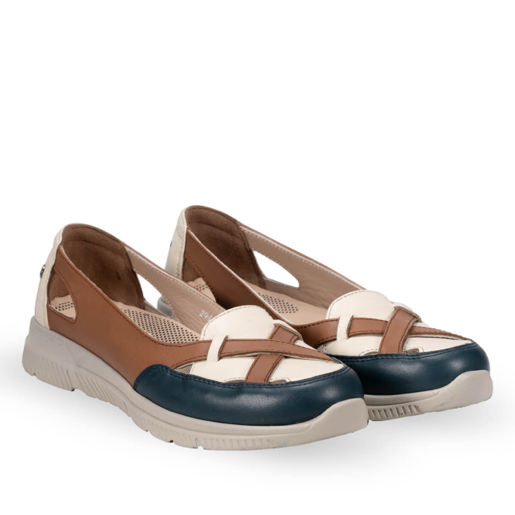 ANYA-G Kadın Deri Ayakkabı Bej-Açık Taba - Forelli (1)