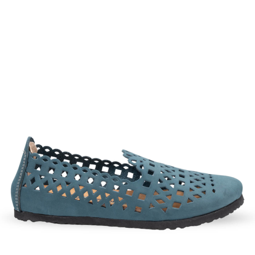 BERNE-G Kadın Deri Ayakkabı Lacivert Nubuk - 1