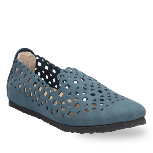 BERNE-G Kadın Deri Ayakkabı Lacivert Nubuk - 2