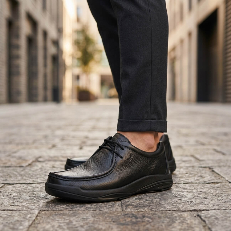 BOZCA-G Erkek Deri Ayakkabı Siyah - Forelli (1)