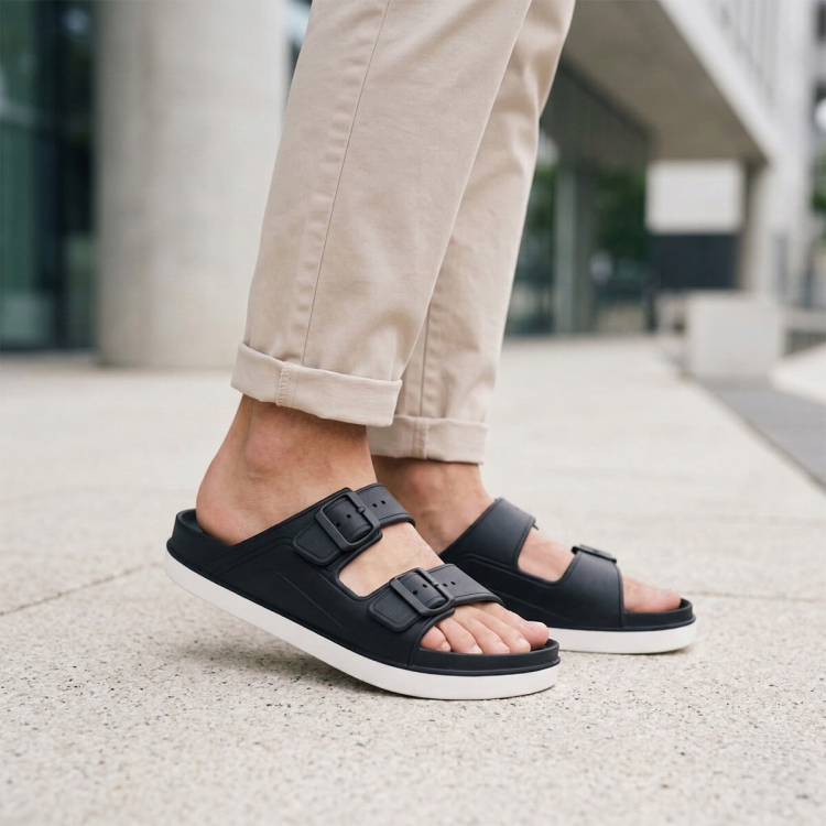 CAPRI-G Erkek Eva Terlik Siyah-Beyaz - Forelli (1)