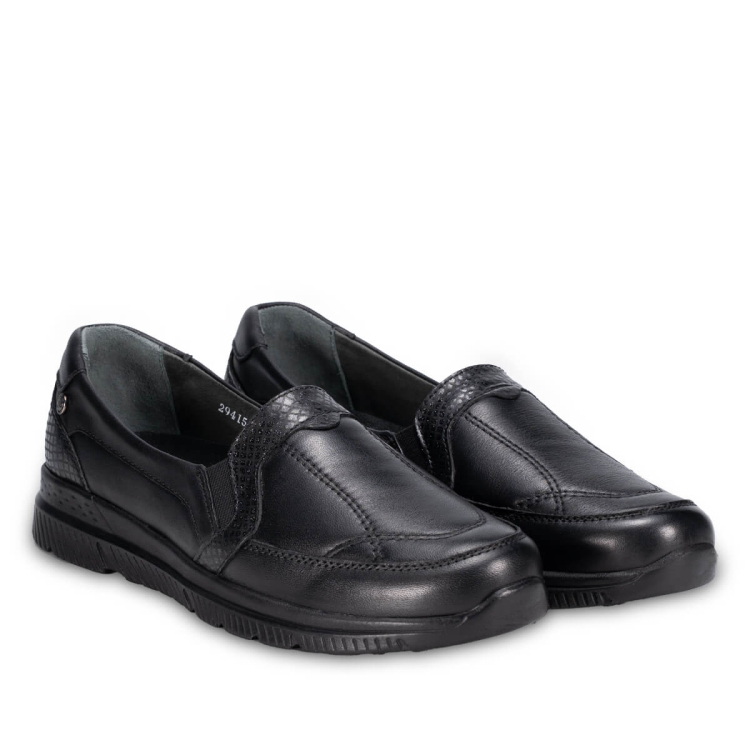 DILMEN-G Kadın Deri Ayakkabı Siyah - Forelli (1)