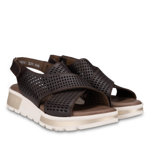 EMBER-G Kadın Deri Sandalet Kahve - 3