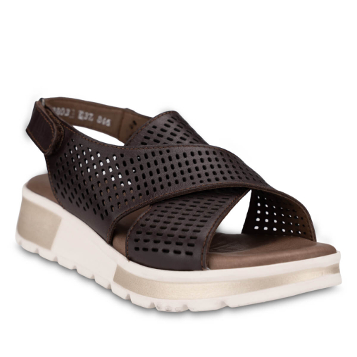 EMBER-G Kadın Deri Sandalet Kahve - 4