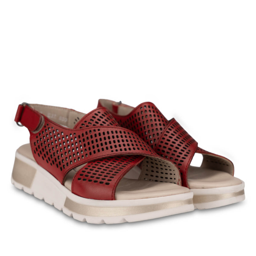 EMBER-G Kadın Deri Sandalet Kırmızı - 3