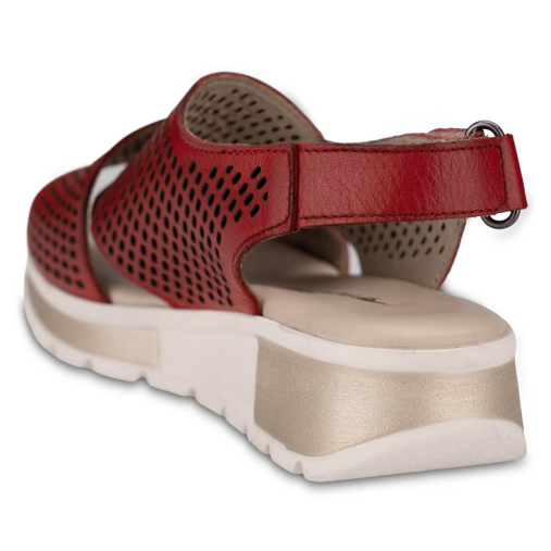 EMBER-G Kadın Deri Sandalet Kırmızı - 5