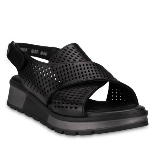 EMBER-G Kadın Deri Sandalet Siyah - 4