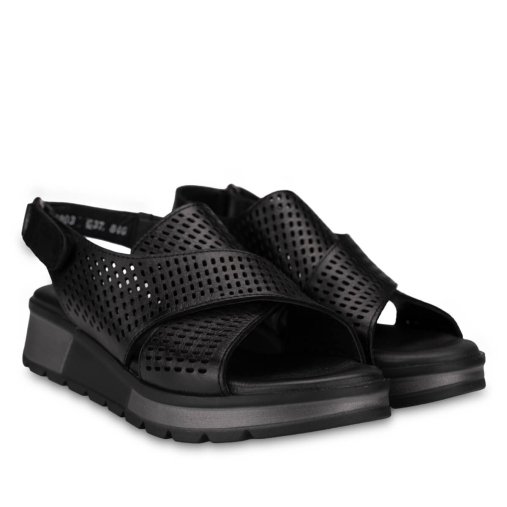EMBER-G Kadın Deri Sandalet Siyah - 3