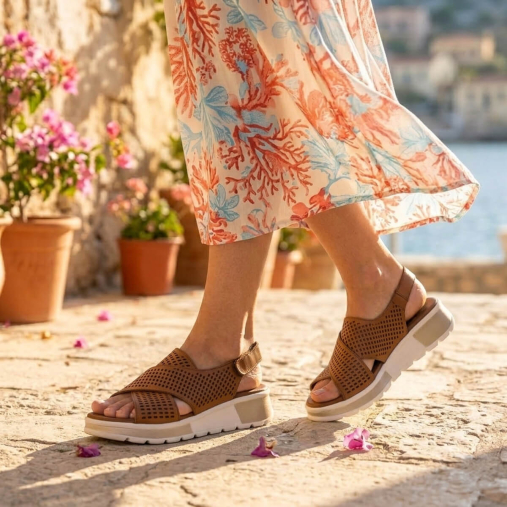 EMBER-G Kadın Deri Sandalet Taba - Forelli (1)