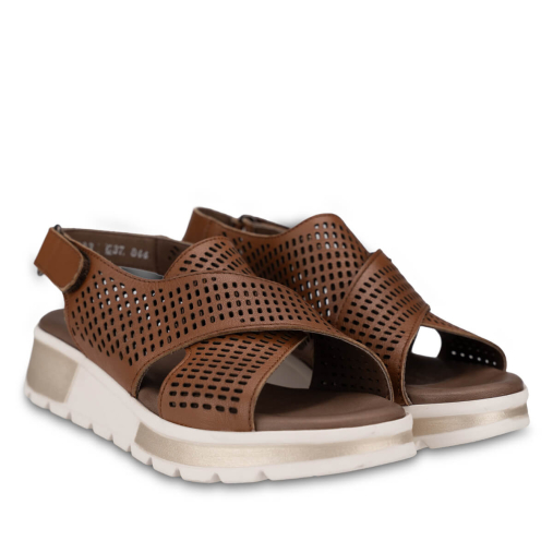 EMBER-G Kadın Deri Sandalet Taba - 3