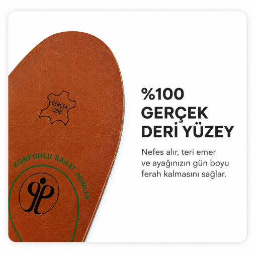 Erkek Ayakkabıları İçin Yüksek Kavis Yapısına Uygun Deri Fuspet Taba - Forelli (1)
