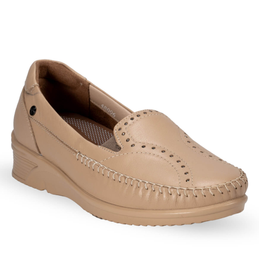 ERVA-G Kadın Deri Ayakkabı Açık Vizon - 3