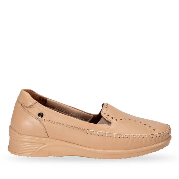 ERVA-G Kadın Deri Ayakkabı Açık Vizon - Forelli