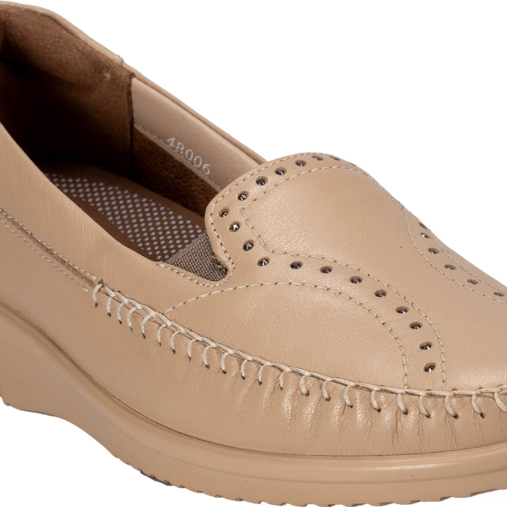 ERVA-G Kadın Deri Ayakkabı Açık Vizon - 5