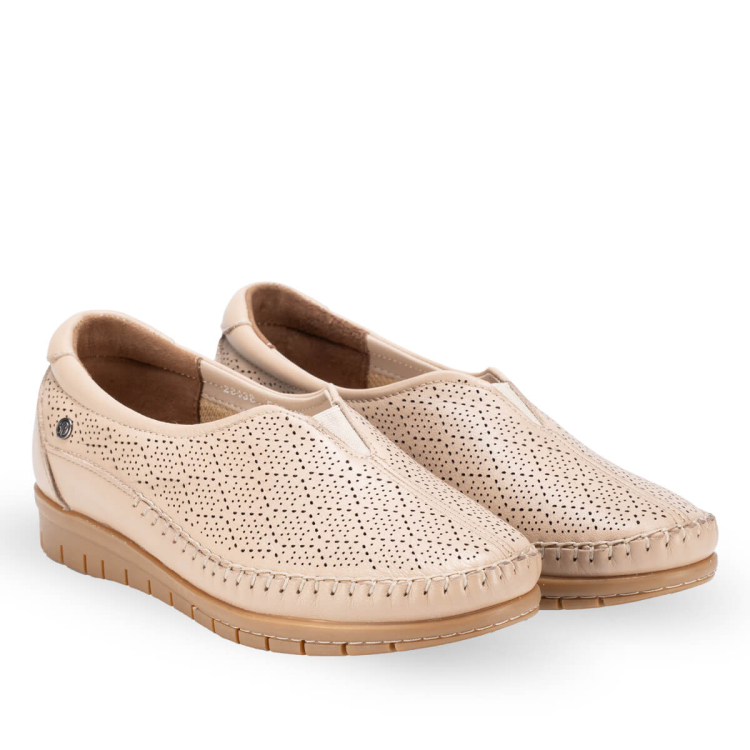 ESSEL-G Kadın Deri Ayakkabı Açık Vizon - fr (1)