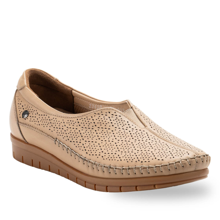 ESSEL-G Kadın Deri Ayakkabı Bej - fr (1)