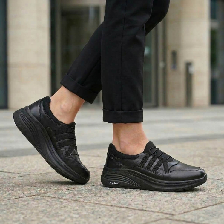 ESTA-H Kadın Deri Ayakkabı Siyah - Forelli (1)