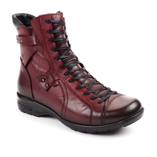 RETRO-G Kadın Deri Bot Bordo - Forelli