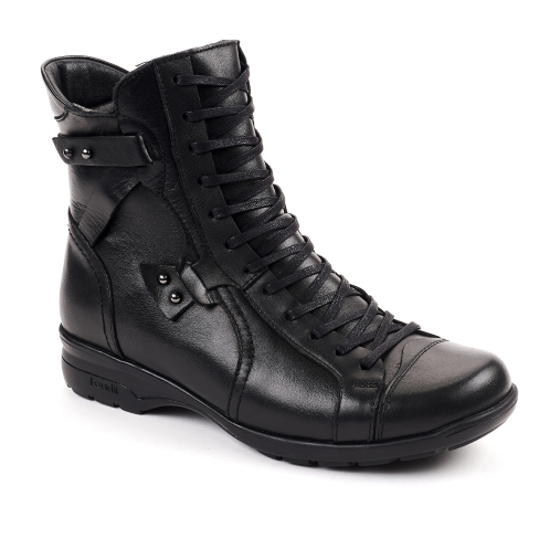 RETRO-G Kadın Deri Bot Siyah - Forelli