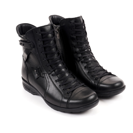 RETRO-G Kadın Deri Bot Siyah - 4