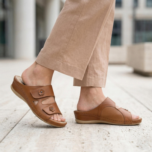 URSULA-G Kadın Deri Hallux Terlik Taba - Forelli (1)