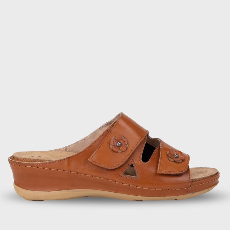 URSULA-G Kadın Deri Hallux Terlik Taba - Forelli