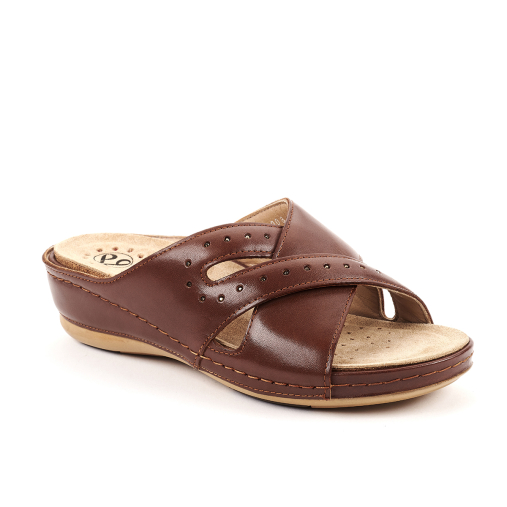 22008-G Kadın Deri Terlik Taba 