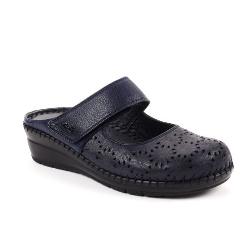 BIANCA-H Kadın Deri Terlik Lacivert 