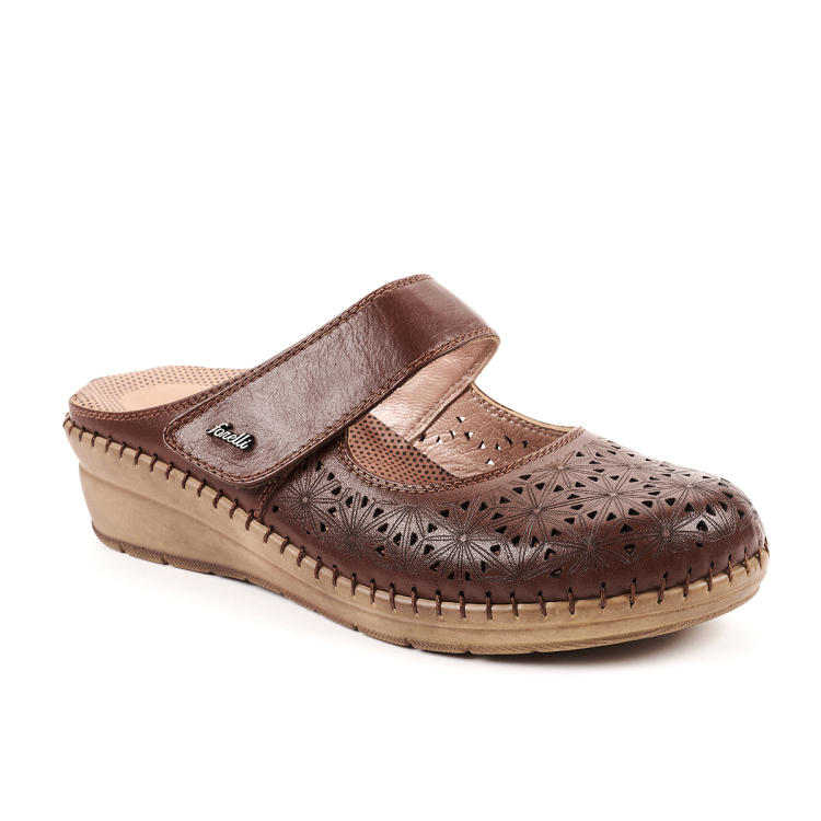 BIANCA-H Kadın Deri Terlik Taba - Forelli