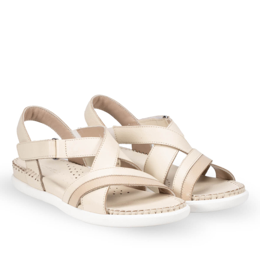 ILYA-G Kadın Deri Sandalet Bej - 2