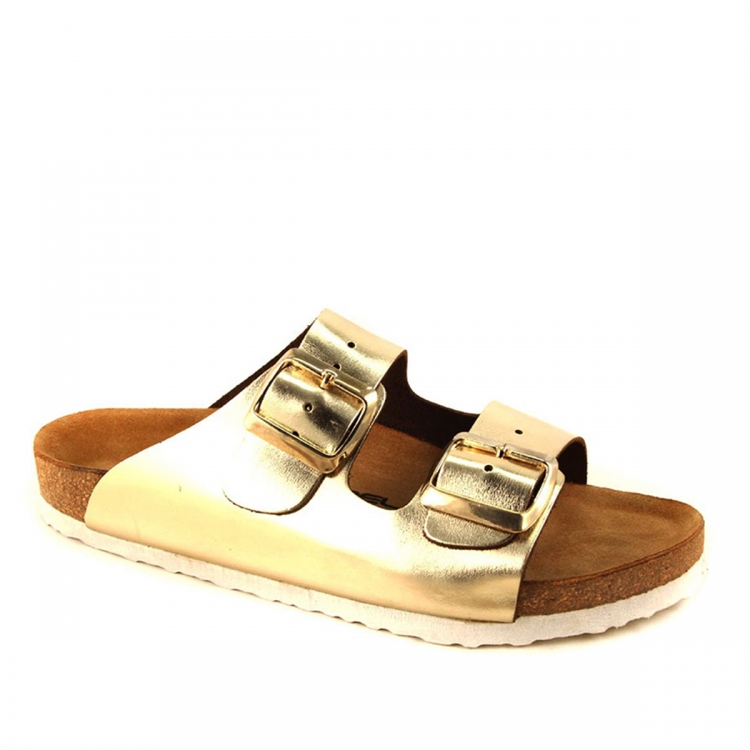 LOTUS-H Kadın Deri Terlik Altın - Forelli