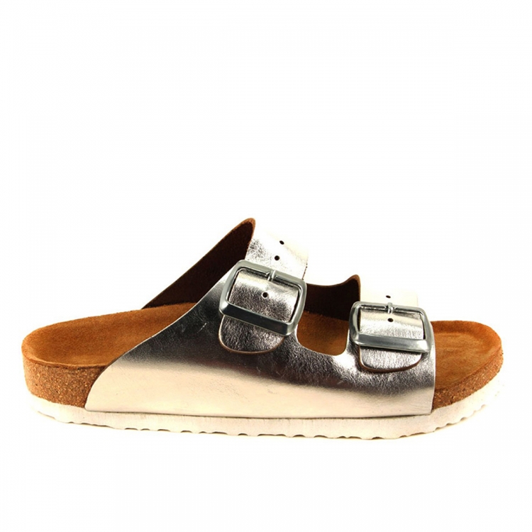 LOTUS-H Kadın Deri Terlik Gümüş - Forelli (1)