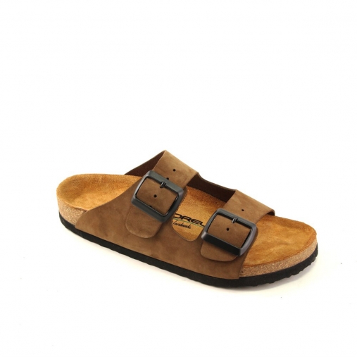 LOTUS-H Kadın Deri Terlik Kum Nubuk 