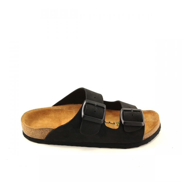 LOTUS-H Kadın Deri Terlik Siyah Nubuk - Forelli (1)