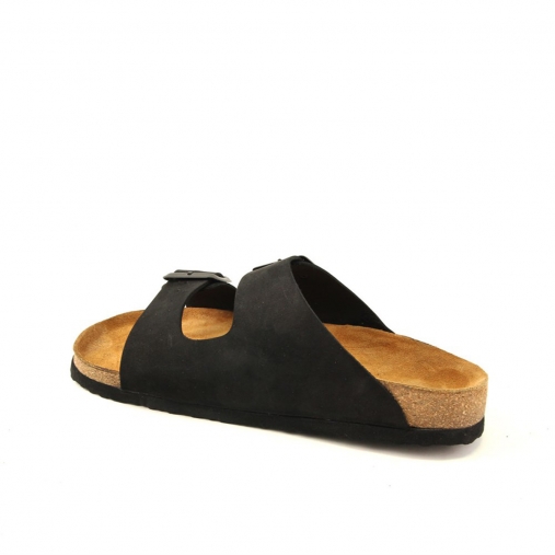 LOTUS-H Kadın Deri Terlik Siyah Nubuk - 3