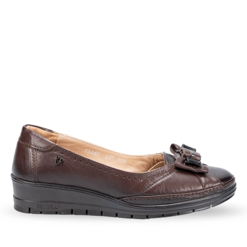 25140-H Kadın Deri Hallux Ayakkabı Kahve - 1