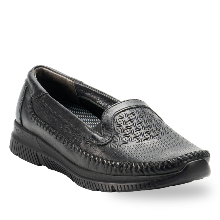 ETERNA-G Kadın Deri Ayakkabı Siyah - Forelli (1)