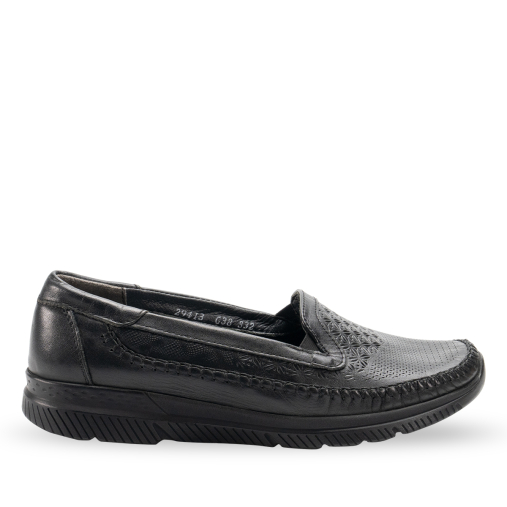 ETERNA-G Kadın Deri Ayakkabı Siyah - Forelli