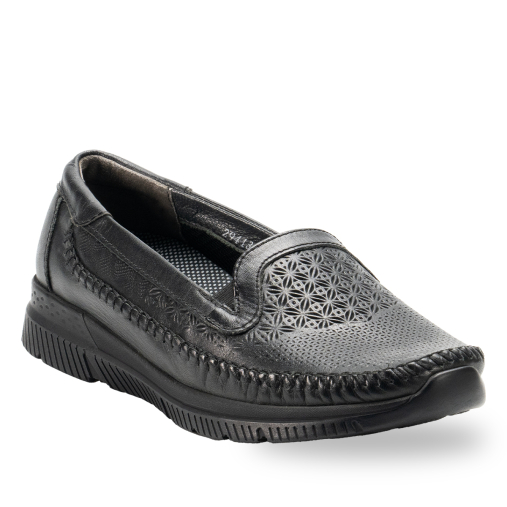 ETERNA-G Kadın Deri Ayakkabı Siyah - Forelli (1)